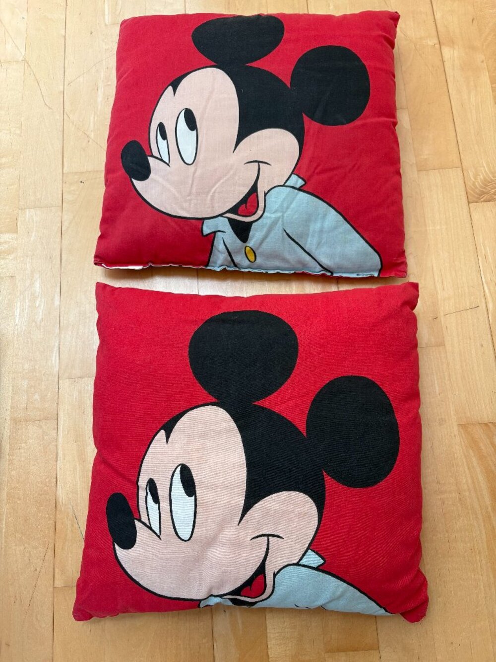 lot of 2 Disney’s Mickey Mouse Decorative Pillow Red 14” Bedroom Sofa